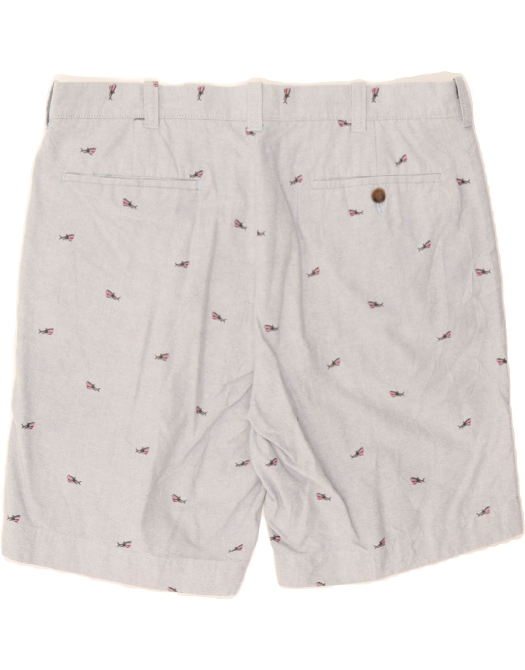 J. CREW Mens Gramercy Abstract Pattern Chino Shorts W35 Large  Grey Cotton Vintage J. Crew and Second-Hand J. Crew from Messina Hembry 