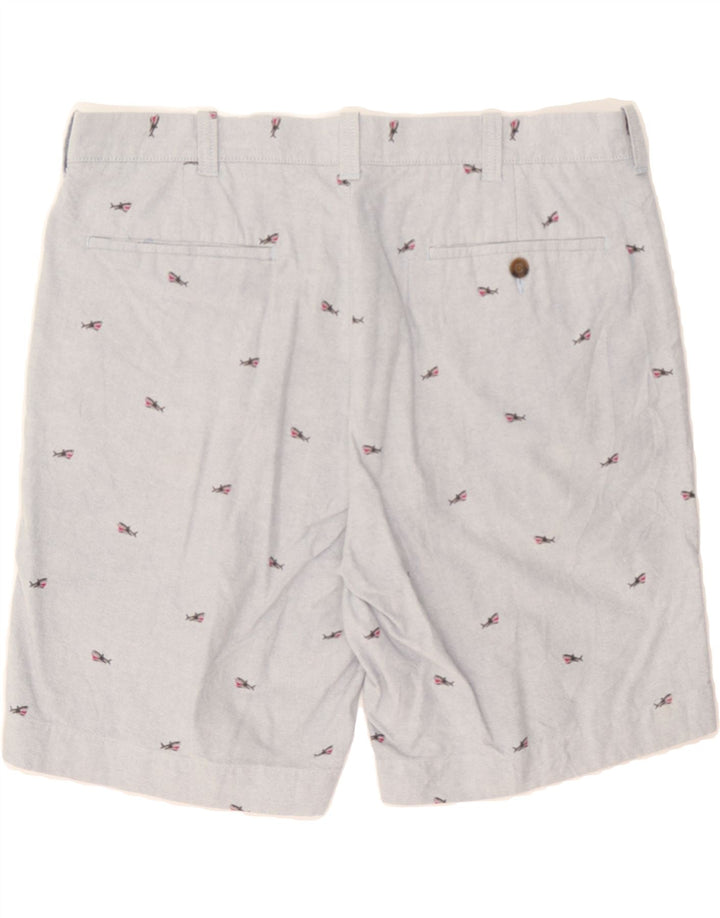 J. CREW Mens Gramercy Abstract Pattern Chino Shorts W35 Large  Grey Cotton Vintage J. Crew and Second-Hand J. Crew from Messina Hembry 