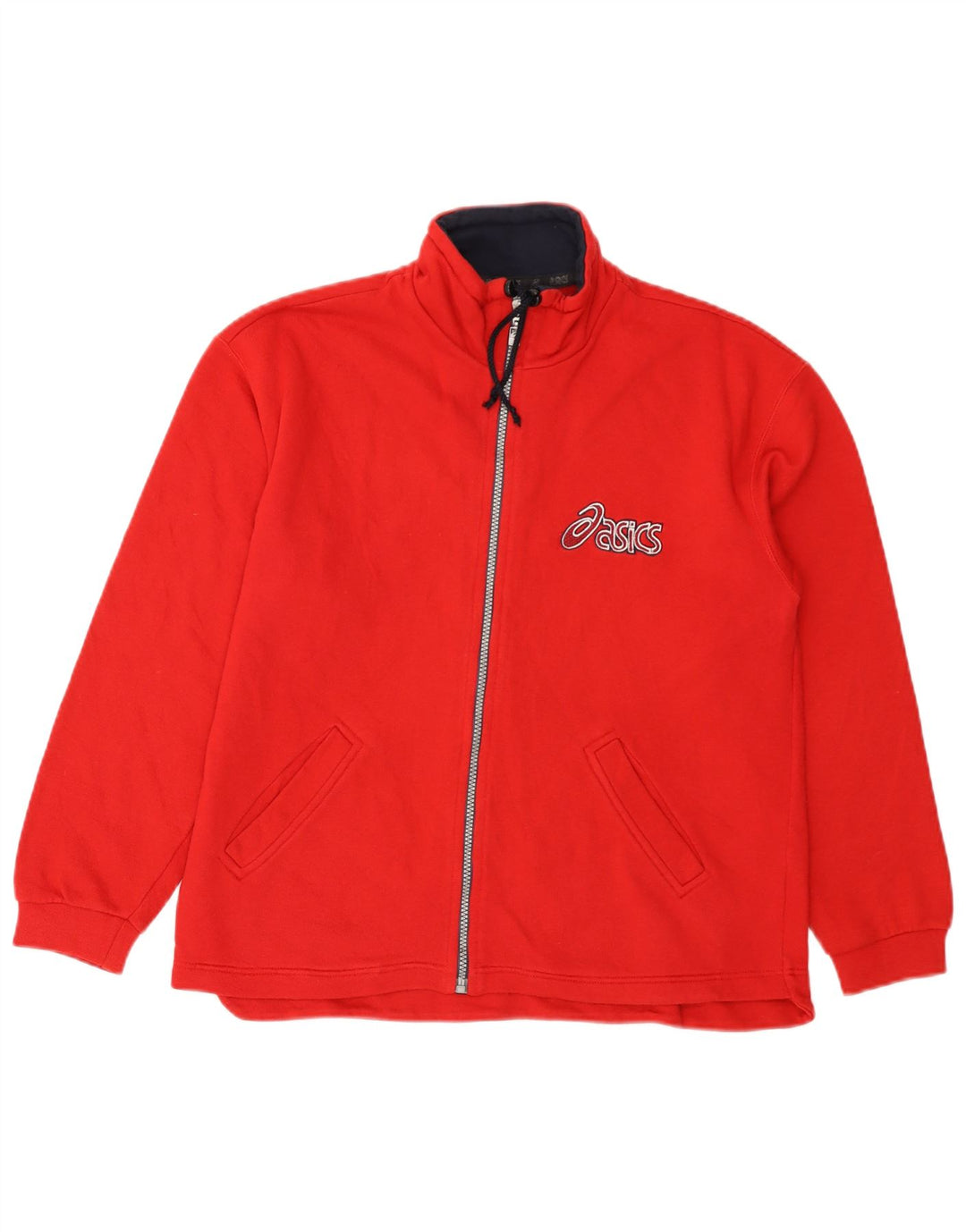 ASICS Mens Graphic Tracksuit Top Jacket Small Red Cotton