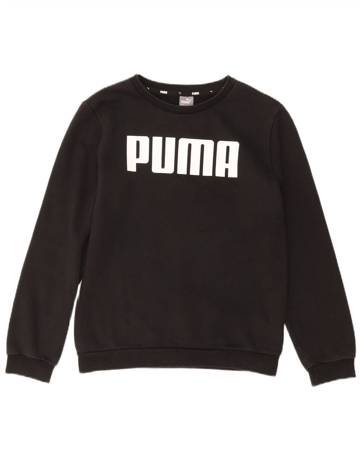 PUMA Boys Graphic Sweatshirt Jumper 13-14 Years Black