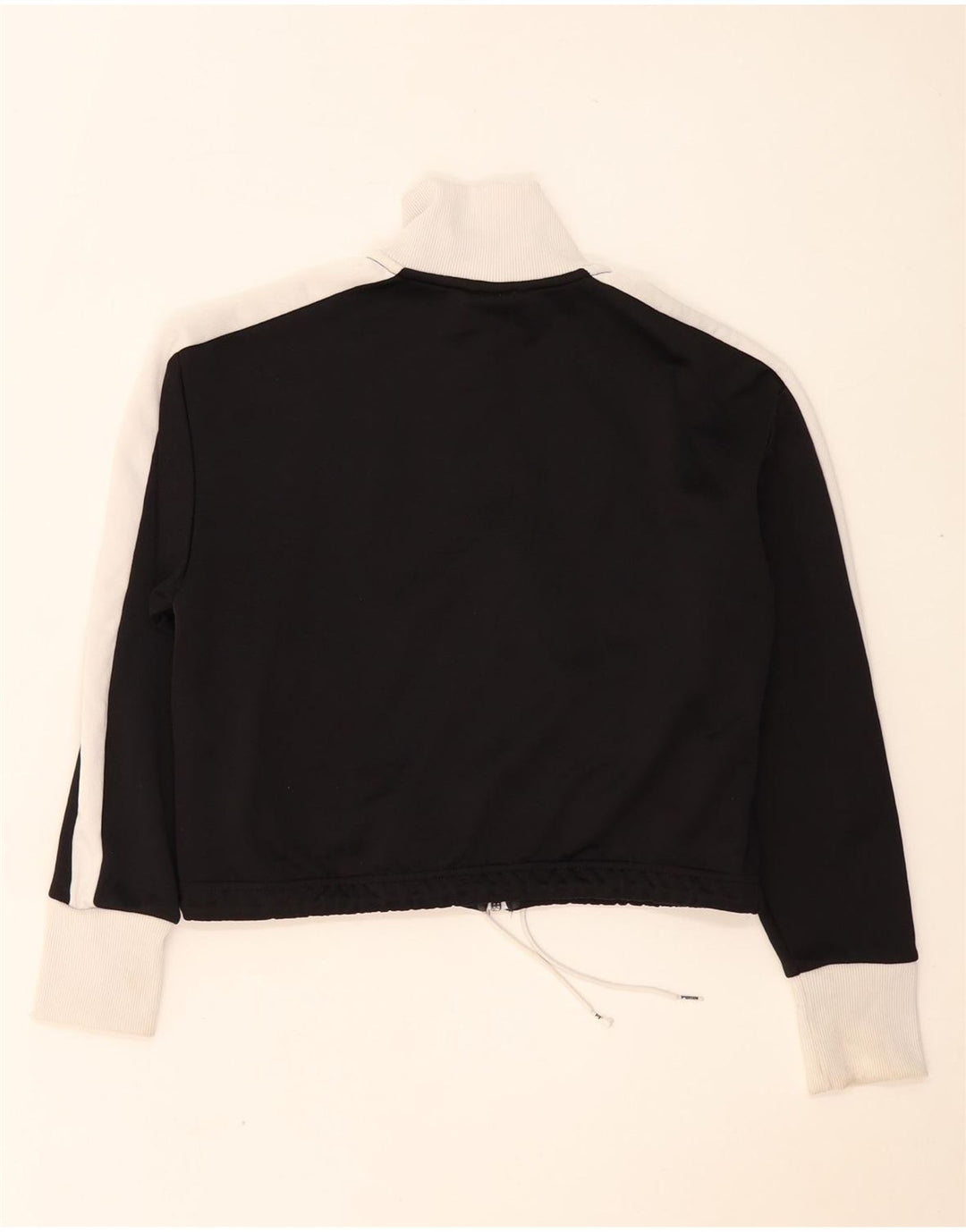 Puma Womens Crop Tracksuit Top Jacket UK 14 Medium Black Colourblock