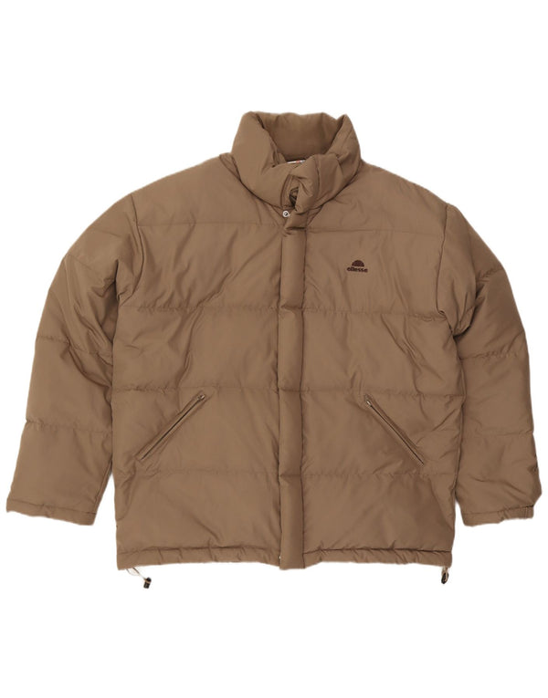 Ellesse Mens Padded Jacket UK 40 Large Beige Polyester