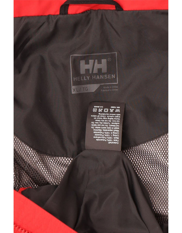 Helly Hansen Mens Hooded Rain Jacket UK 42 XL Red Polyamide