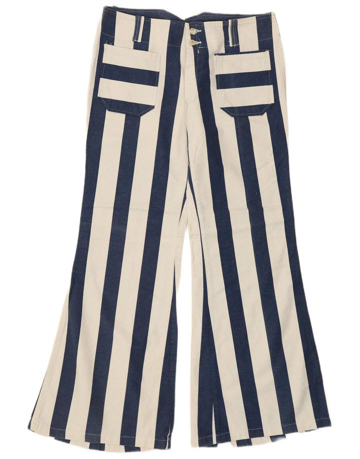 VINTAGE Womens High Waist Casual Trousers IT 48 XL W34 L31 Blue Retro