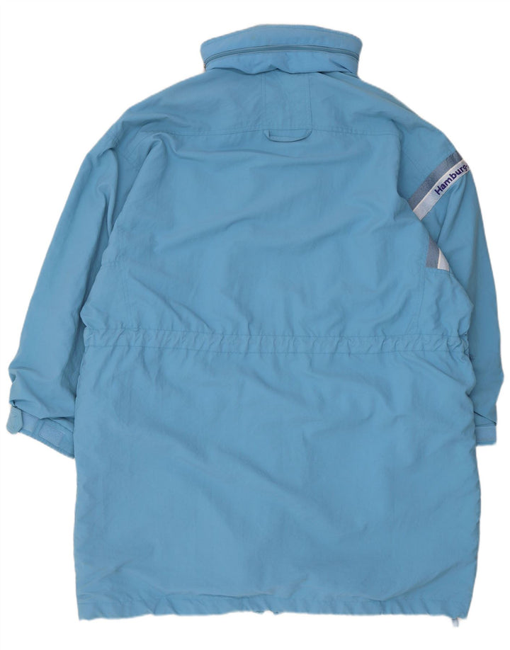 Tactel Womens Hooded Oversized Windbreaker Coat UK 10 Small Blue Polyamide