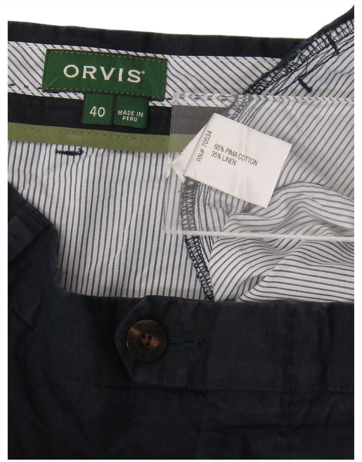 ORVIS Mens Chino Shorts W40 XL Navy Blue Cotton