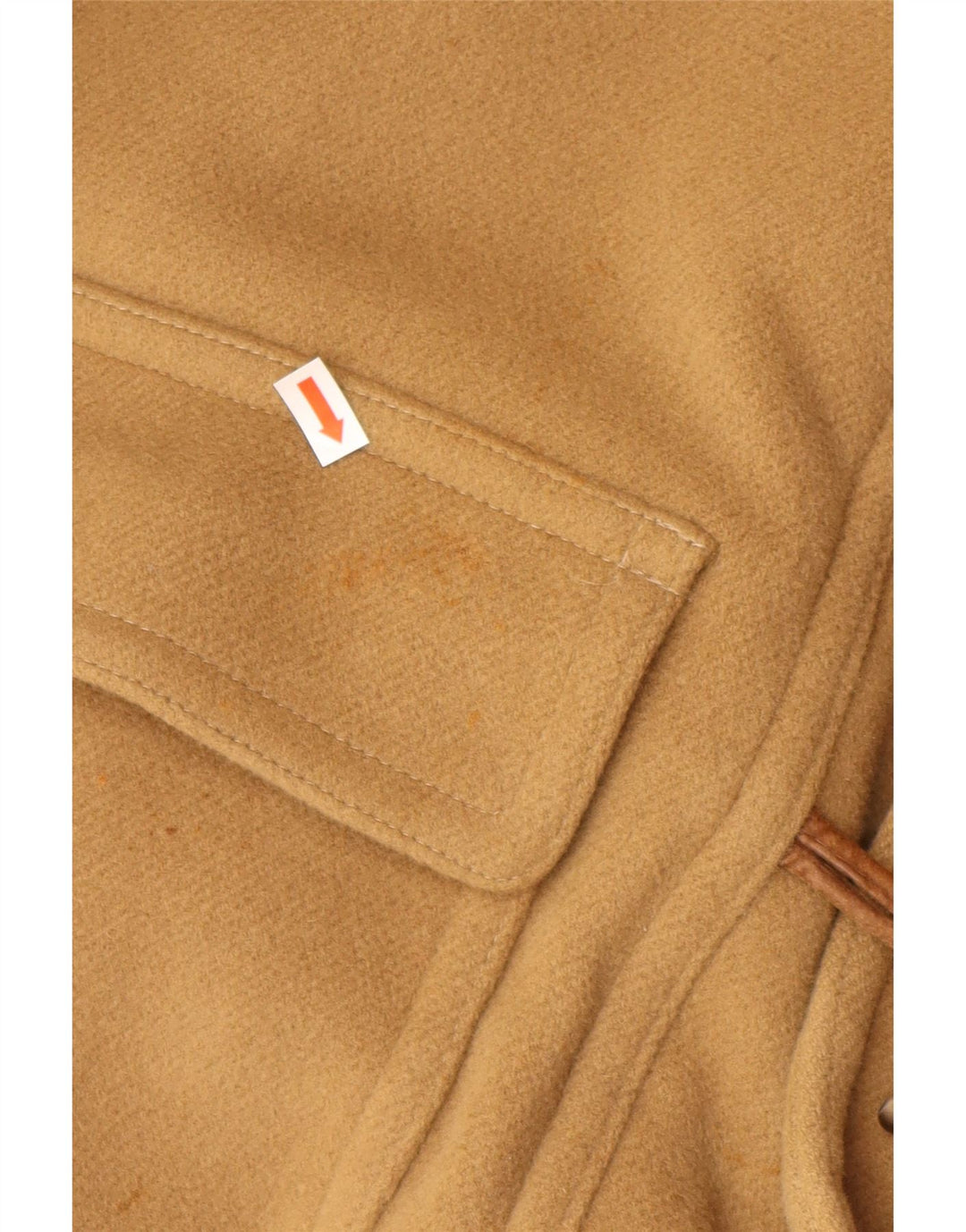 VINTAGE Mens Hooded Duffle Coat IT 52 XL Beige Wool