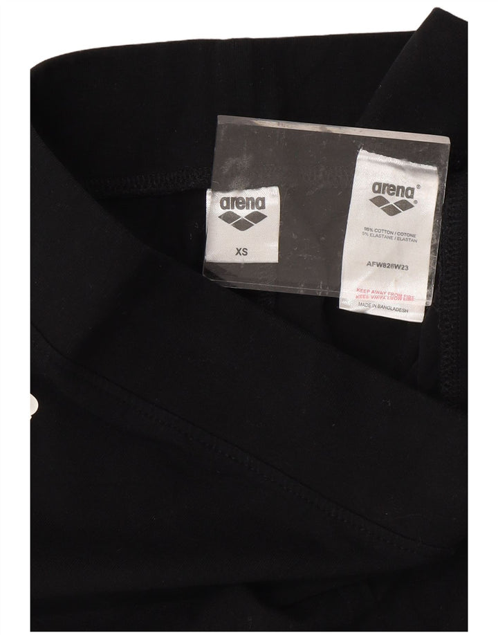 ARENA Womens Graphic Leggings UK 6 XS  Black Cotton
