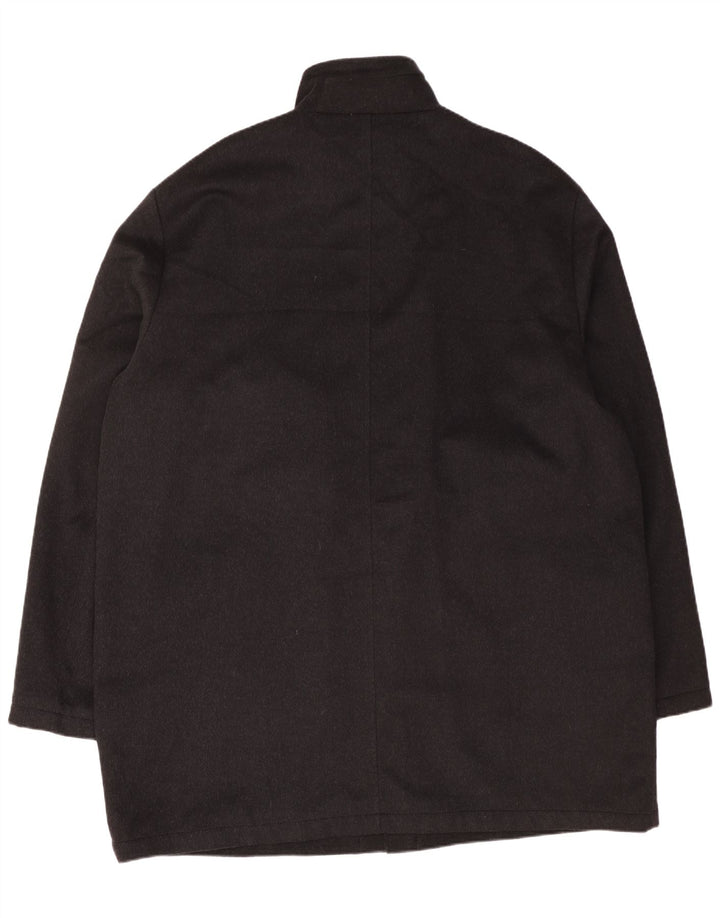 PIERRE CARDIN Mens Overcoat IT 60 5XL Black Wool