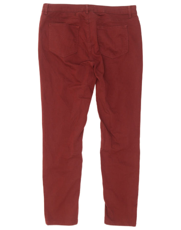 Fat Face Womens Slim Casual Trousers UK 14 Large W32 L29 Burgundy Cotton
