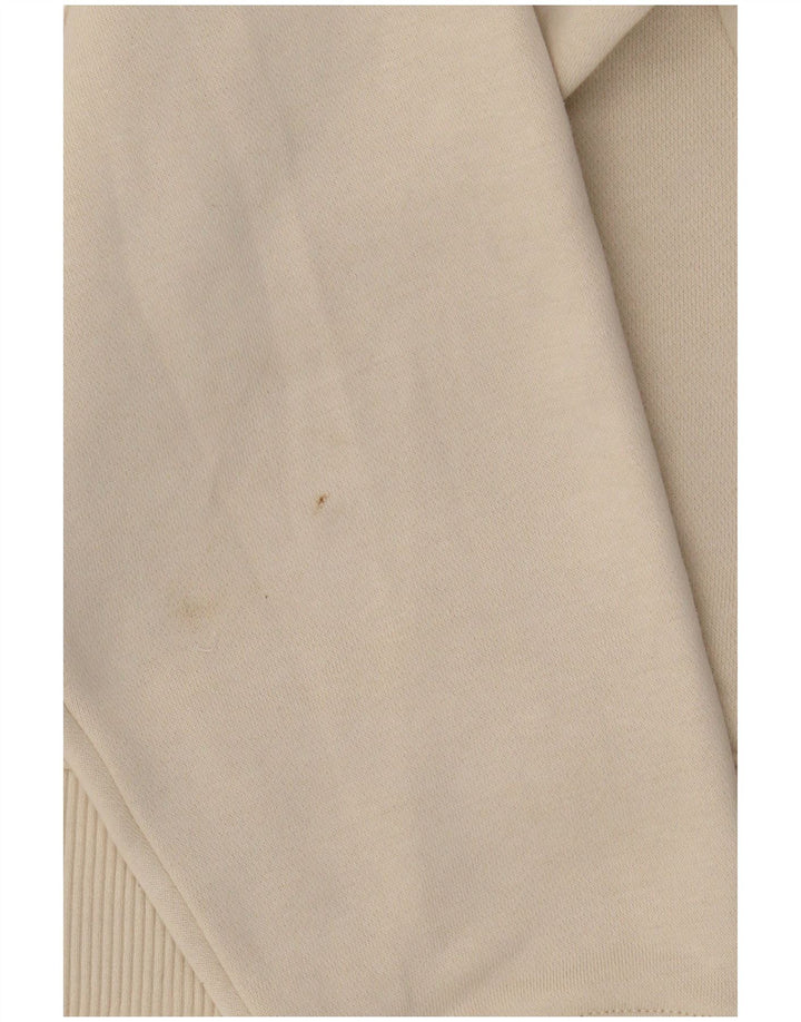 Calvin Klein Jeans Womens Crop Graphic Sweatshirt Jumper UK 14 Medium Beige