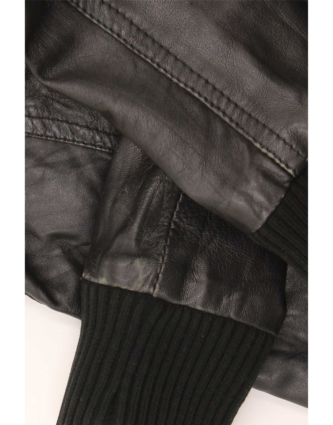 Object Womens Leather Jacket UK 10 Small Black Leather