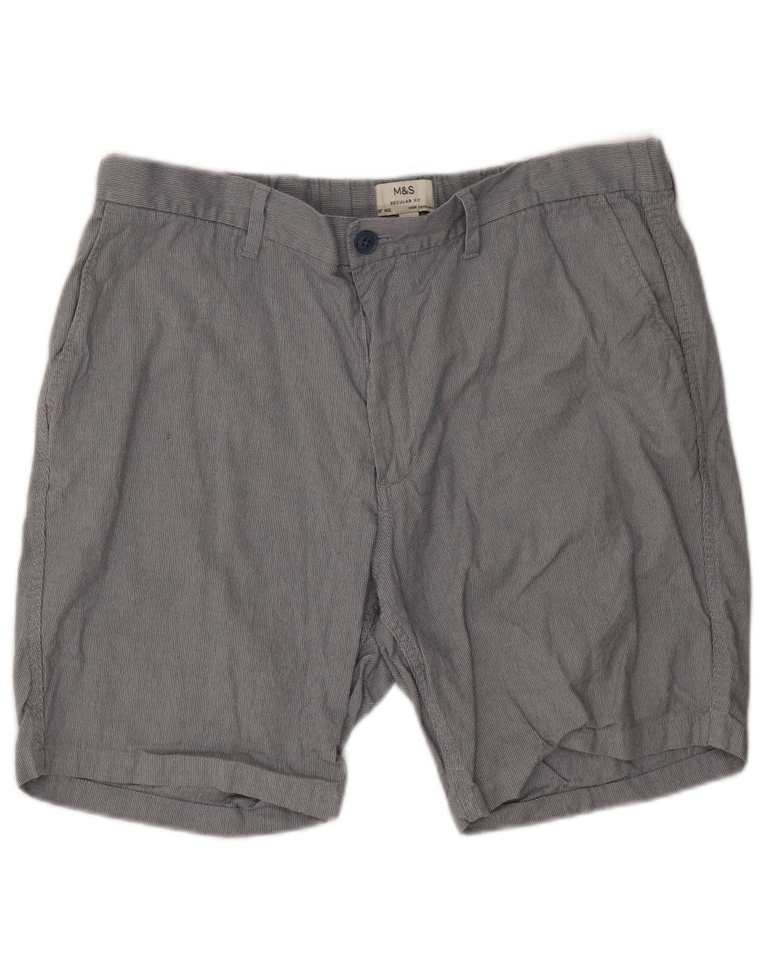 MARKS & SPENCER Mens Regular Fit Chino Shorts W38 XL Grey Polyester