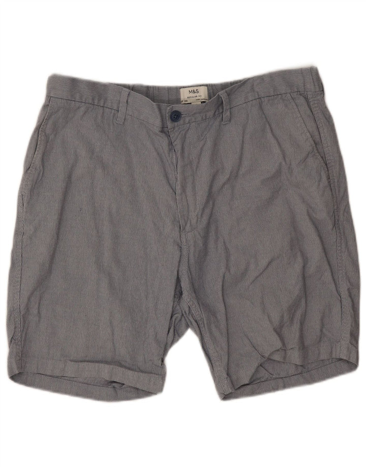 MARKS & SPENCER Mens Regular Fit Chino Shorts W38 XL Grey Polyester