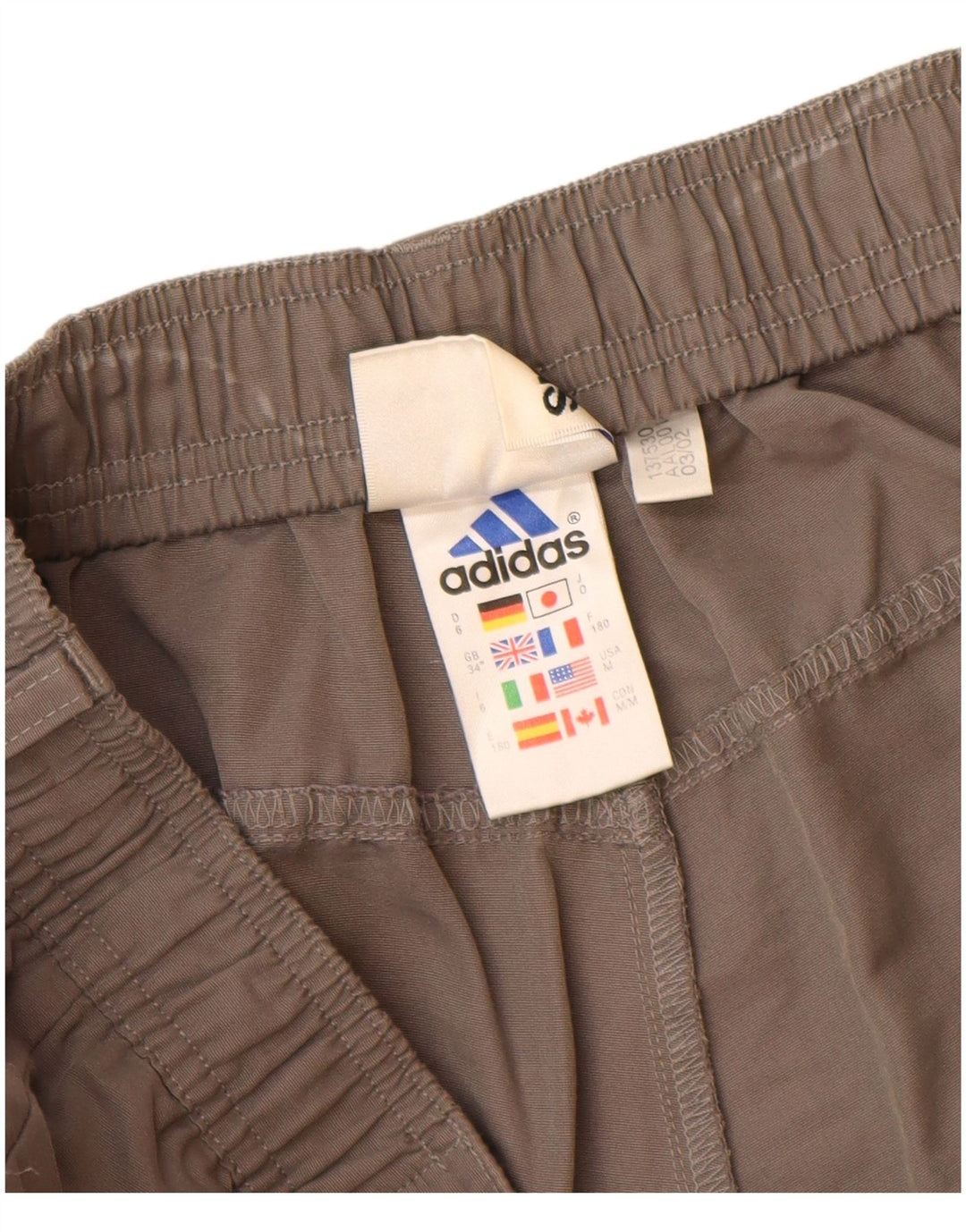ADIDAS Mens Straight Cargo Capri Trousers Large W34 L20 Grey Cotton