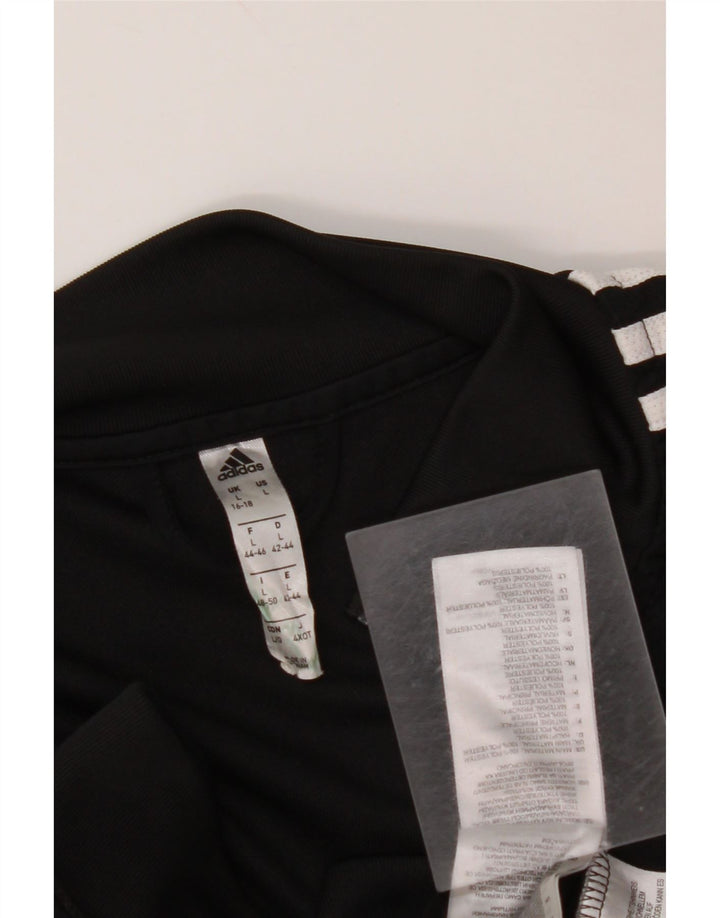 ADIDAS Womens Climalite Tracksuit Top Jacket UK 16/18 Large Black