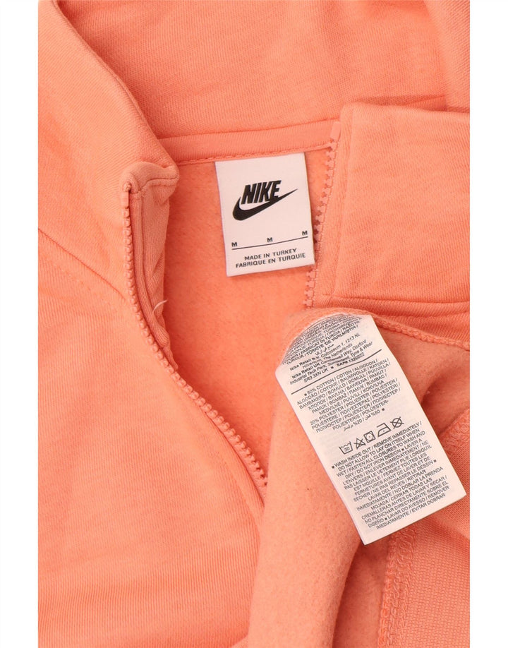 Nike Mens Zip Neck Sweatshirt Jumper Medium Orange Cotton