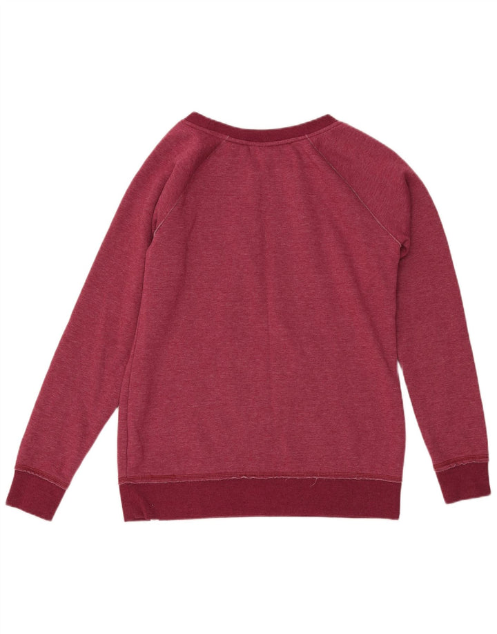 ANIMAL Womens Graphic Sweatshirt Jumper UK 12 Medium Burgundy Polyester