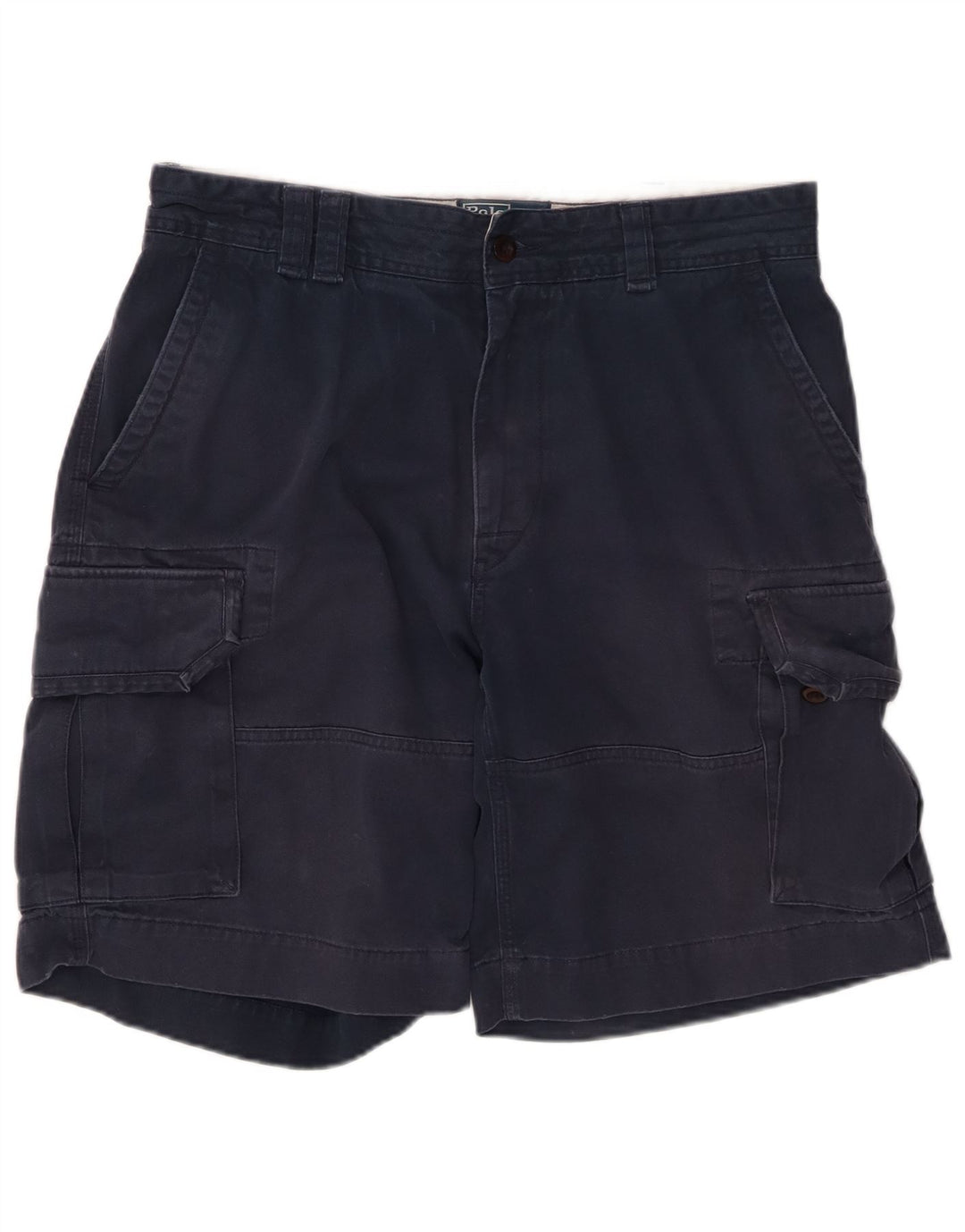 POLO RALPH LAUREN Mens Cargo Shorts W34 Large Navy Blue Cotton