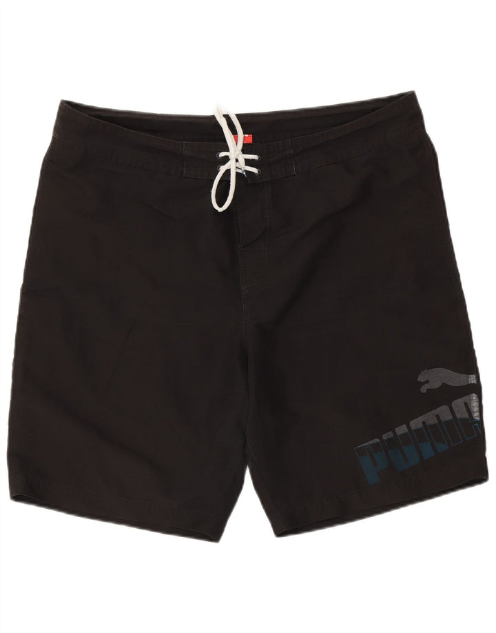 Puma Mens Graphic Swimming Shorts Large  Black