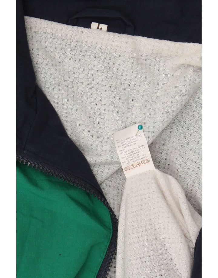Vintage Mens Graphic Tracksuit Top Jacket Large Multicoloured Colourblock