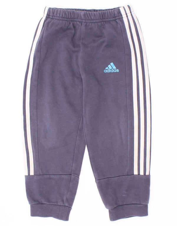 Adidas Boys Tracksuit Trousers Joggers 2-3 Years Navy Blue Cotton