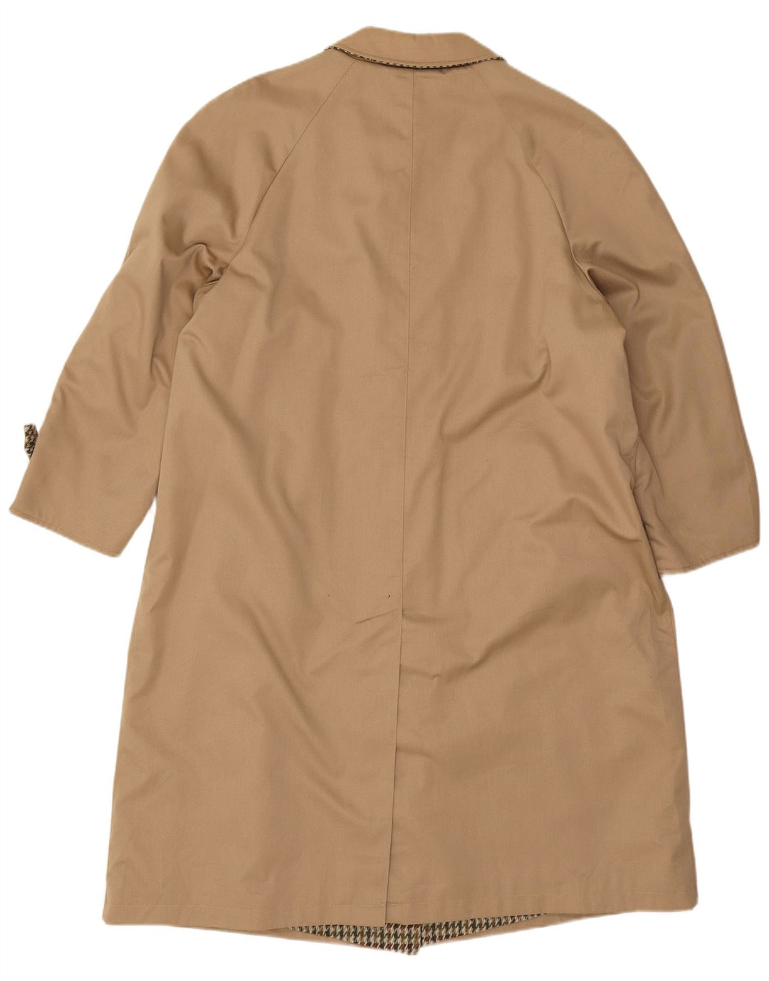 Vintage Womens Oversized Reversible Overcoat IT 47 XL Beige Houndstooth