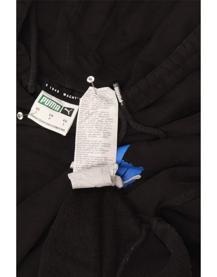 Puma Mens Graphic Hoodie Jumper Small Black Cotton
