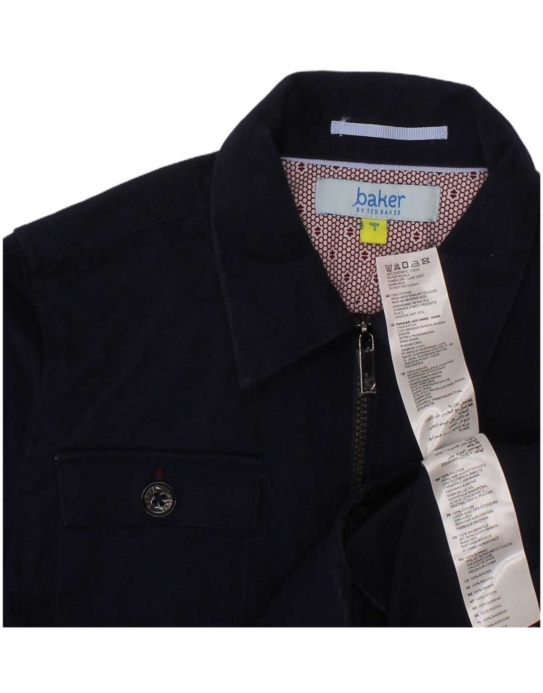 TED BAKER Boys Flannel Shirt 6-7 Years Navy Blue Cotton