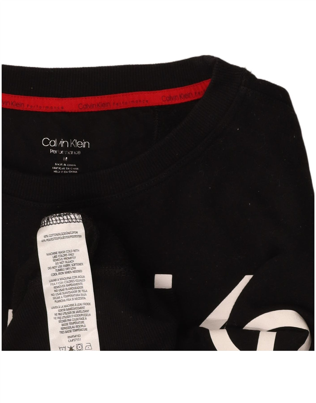 CALVIN KLEIN Womens Graphic Sweatshirt Jumper UK 14 Medium Black