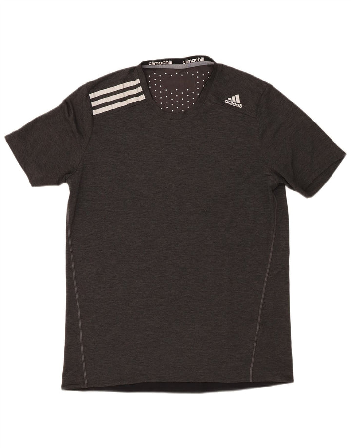 Adidas Mens Climachill T-Shirt Top Medium Grey Polyester