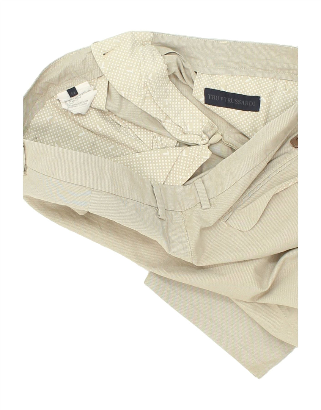 TRUSSARDI Mens Slim Chino Trousers IT 52 XL W36 L31 Beige Vintage Trussardi and Second-Hand Trussardi from Messina Hembry 