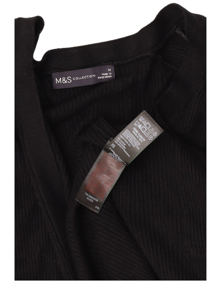 Marks & Spencer Womens Oversized Open Cardigan Sweater UK 14 Medium Black