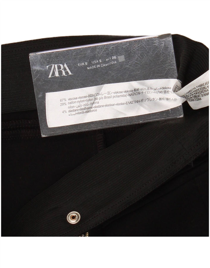 ZARA Womens Skinny Casual Trousers Small W26 L27 Black Viscose