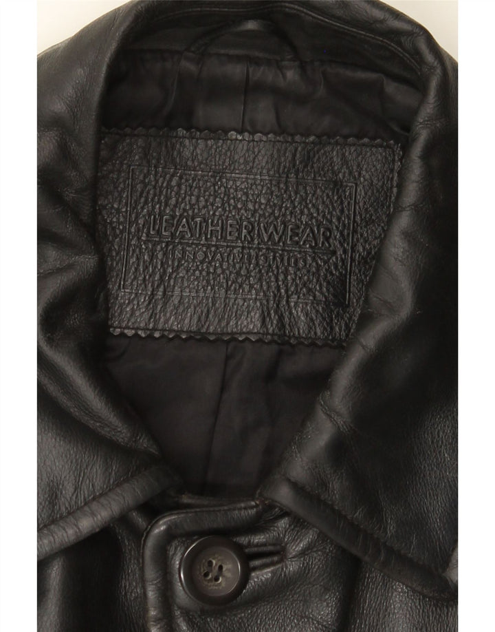 Vintage Mens Leather Jacket UK 40 Large Black Leather