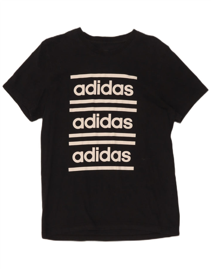 Adidas Mens Graphic T-Shirt Top Medium Black Cotton