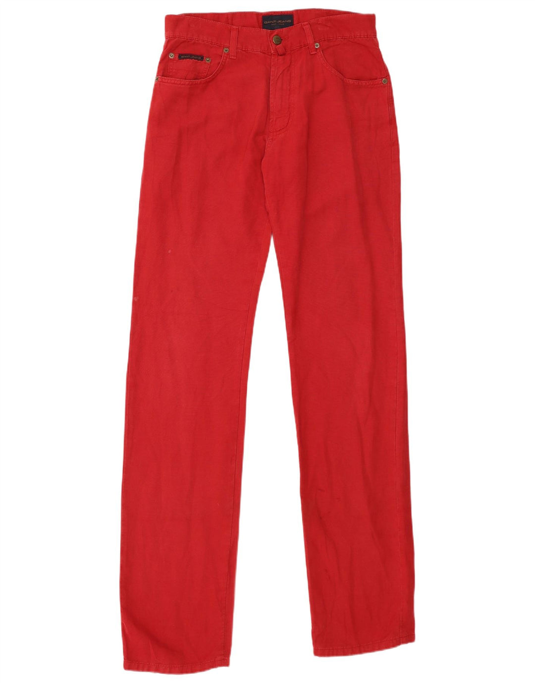 GANT Mens Regular Fit Casual Trousers W30 L36 Red Cotton