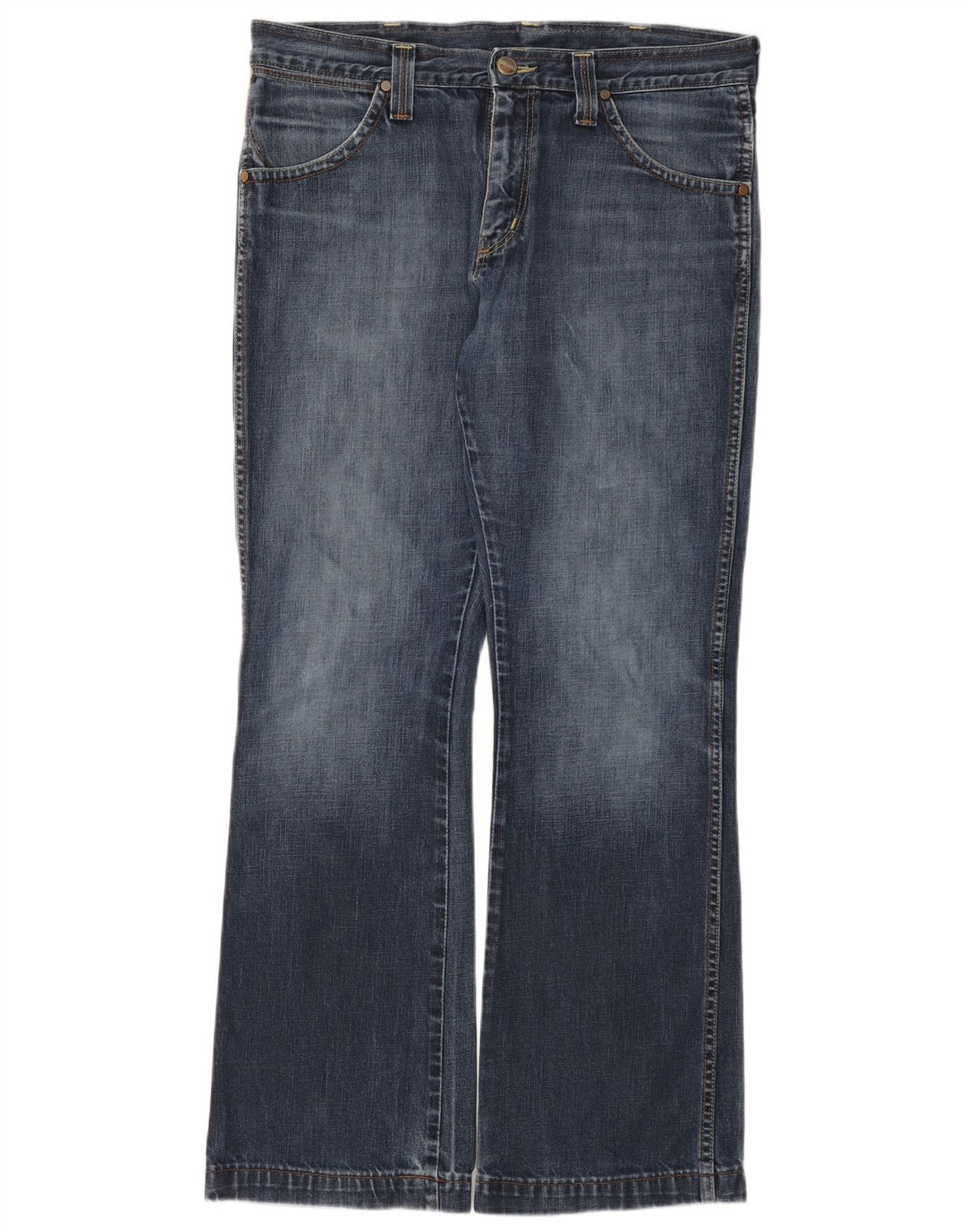 Wrangler Mens Dayton Bootcut Jeans W34 L32 Blue Cotton