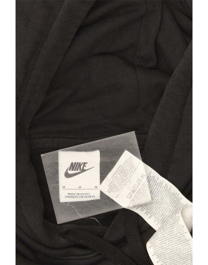 Nike Mens Graphic Hoodie Jumper Medium Black Cotton