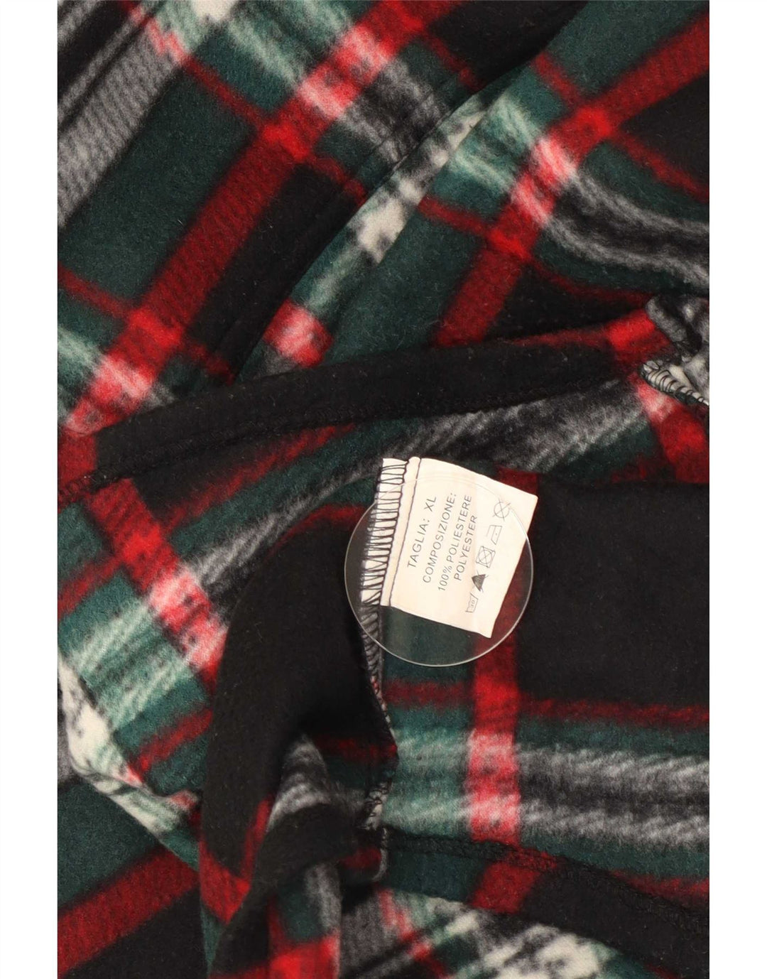 Vintage Mens Fleece Shirt XL Multicoloured Check Polyester