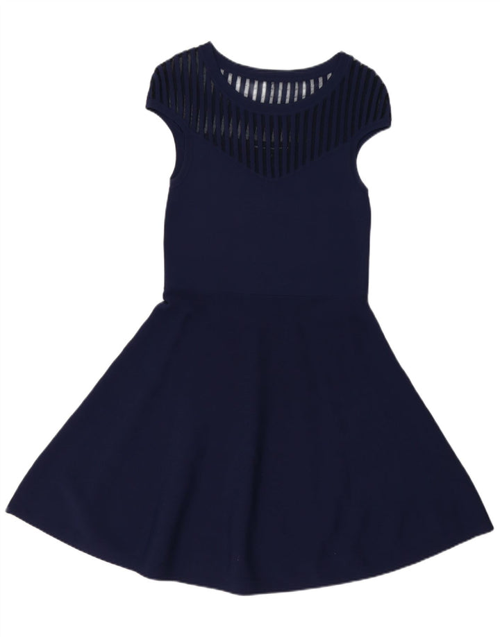 FRENCH CONNECTION Womens A-Line Dress UK 12 Medium Navy Blue Viscose