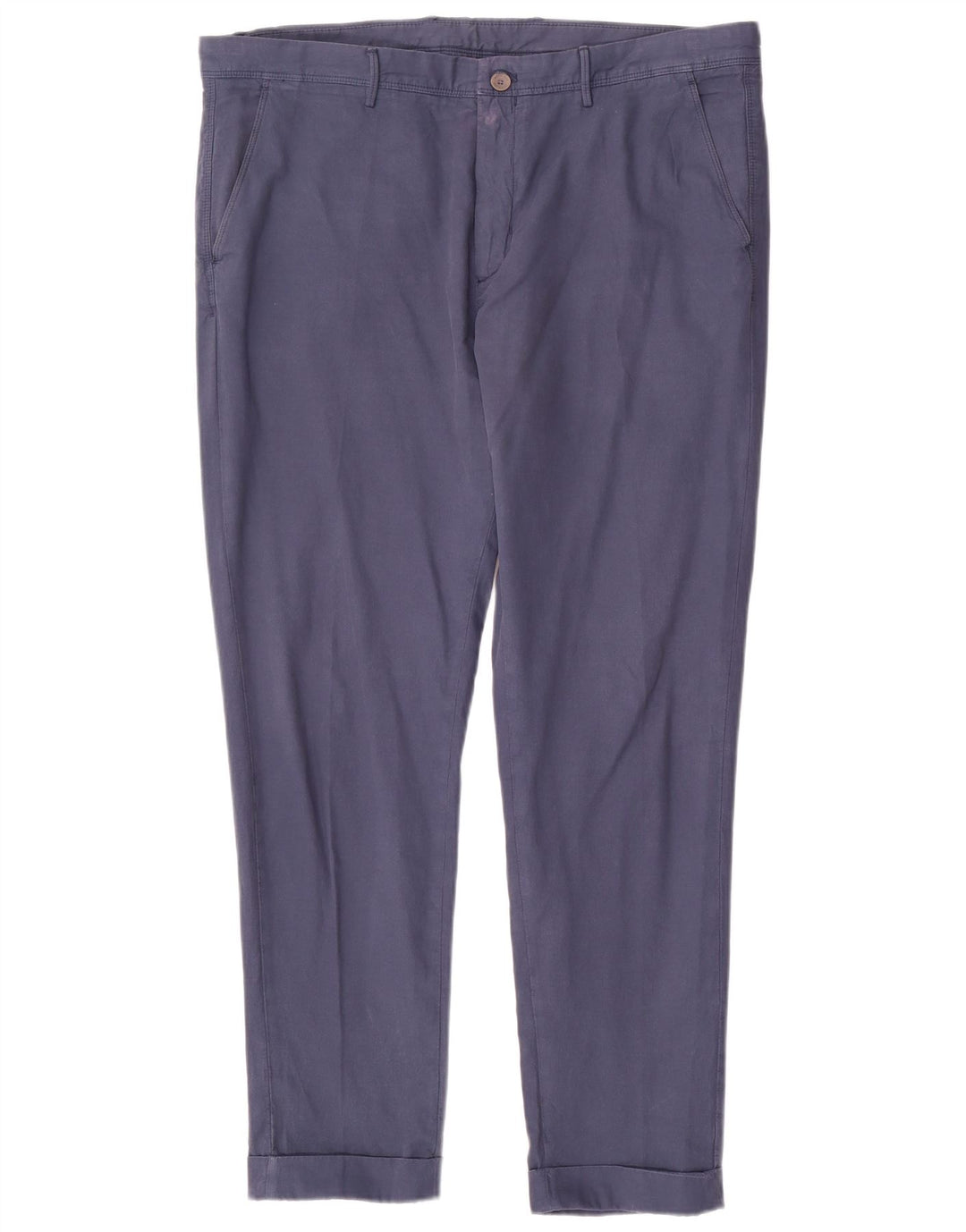 MASSIMO DUTTI Mens Tapered Chino Trousers EU 48 XL W38 L30 Navy Blue