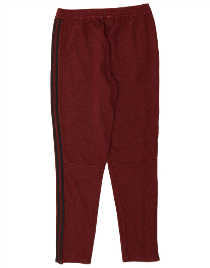 ADIDAS Boys Tracksuit Trousers 15-16 Years  Burgundy Cotton