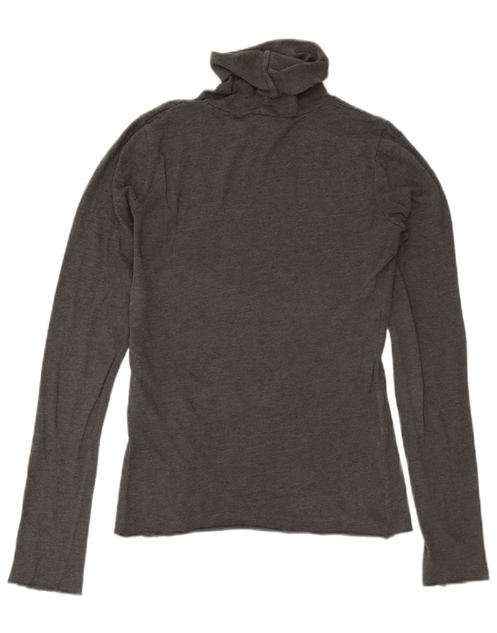 Zara Womens Roll Neck Top Long Sleeve UK 12 Medium Grey