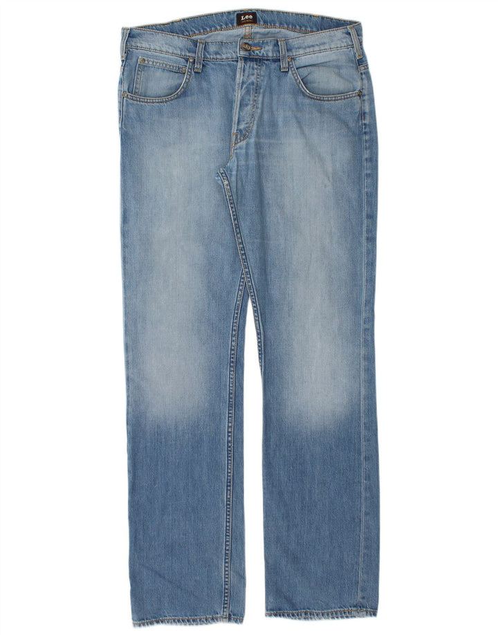 Lee Mens Knox Straight Jeans W34 L34 Blue Cotton