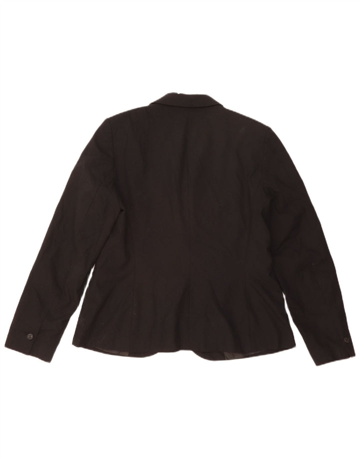 ZARA Womens 1 Button Blazer Jacket EU 42 Large Black Polyester