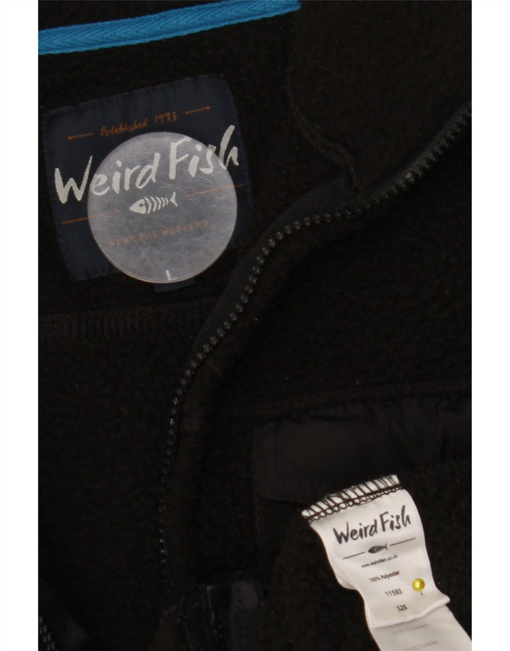 WEIRD FISH Mens Fleece Jacket UK 40 Large Black Polyester