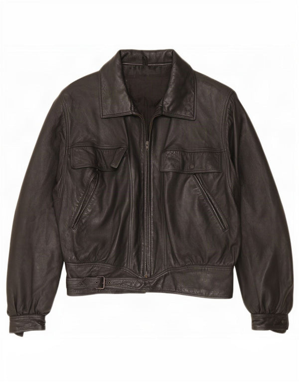 Vintage Mens Leather Jacket UK 42 XL Black