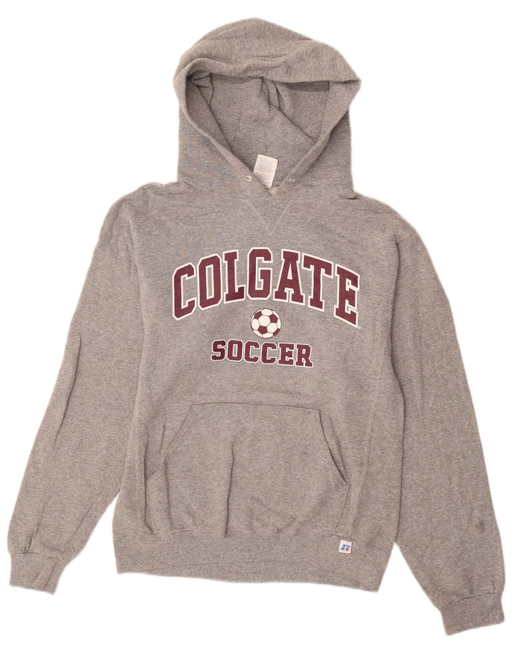 RUSSELL ATHLETIC Mens Graphic Hoodie Jumper Small Grey Polyamide