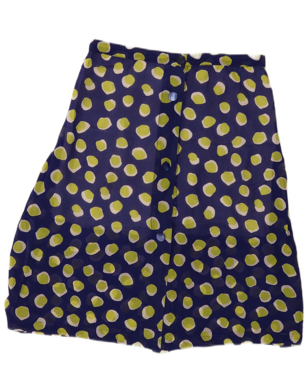Vintage Womens A-Line Skirt W30 Medium Navy Blue Spotted